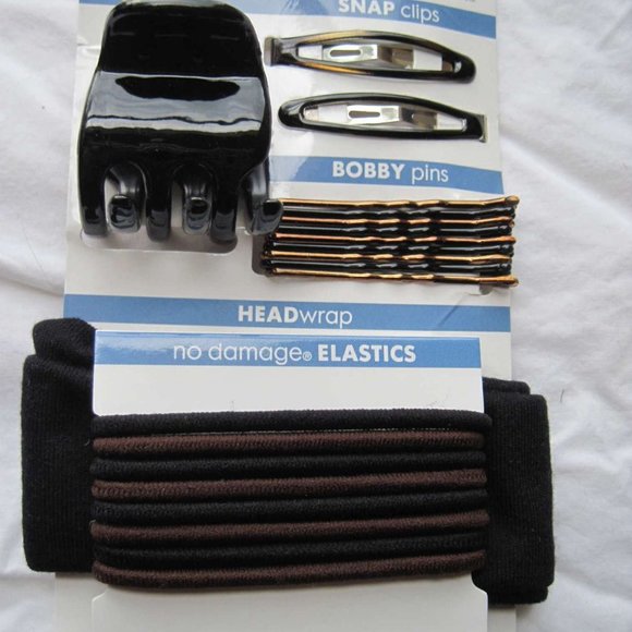 Scunci Value Variety Set 21 Pieces Hair Jaw Snap Clip Bobby Elastics Fabric Band - Picture 1 of 5